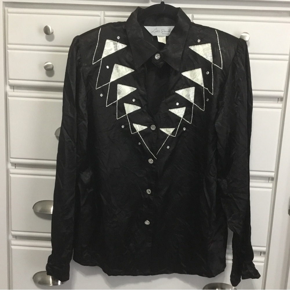 Vintage Lilia Smitty Western Rhinestone Buttons Size M Made In USA